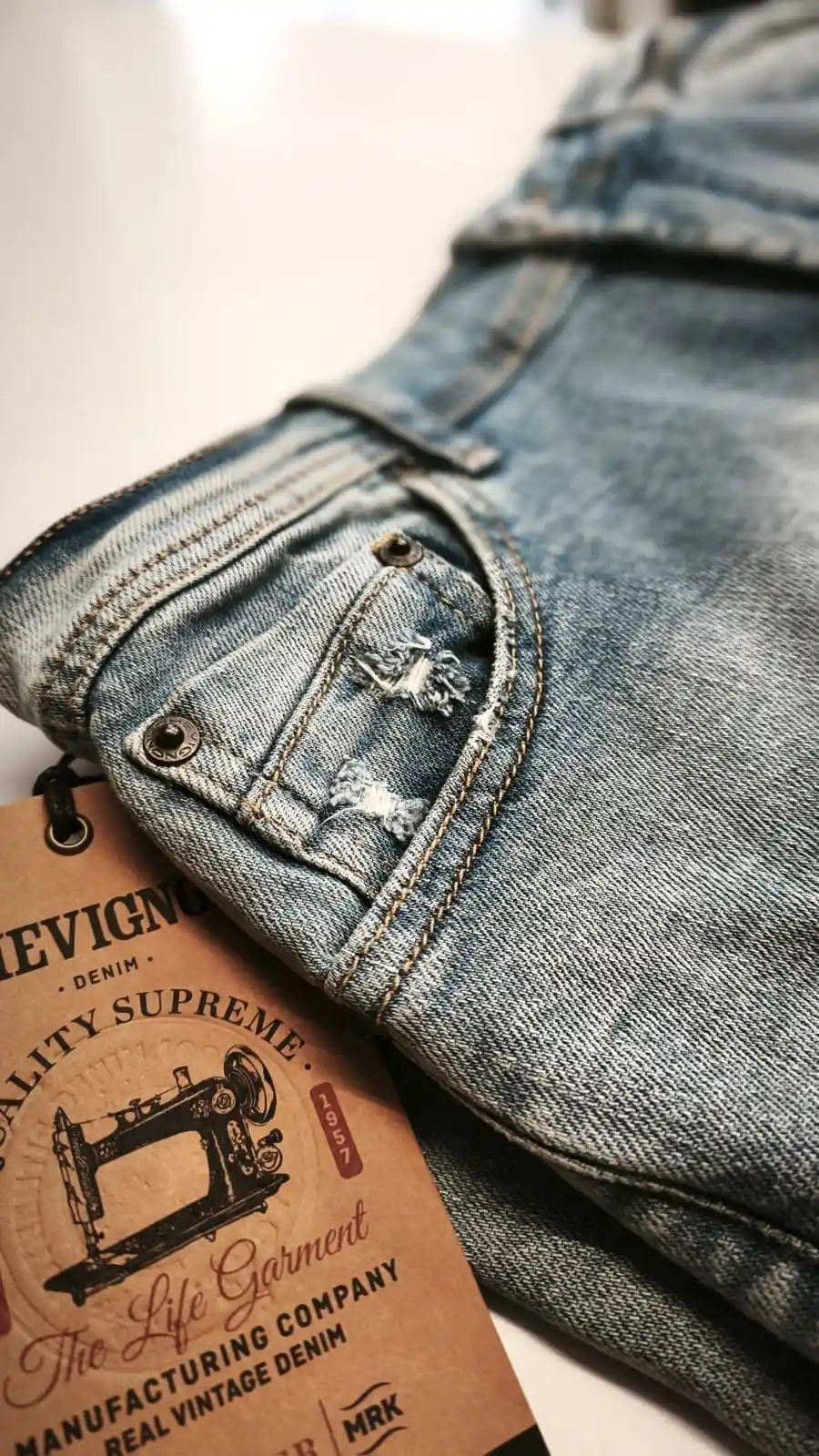 Jean Chevignon, detalle del bolsillo y etiqueta